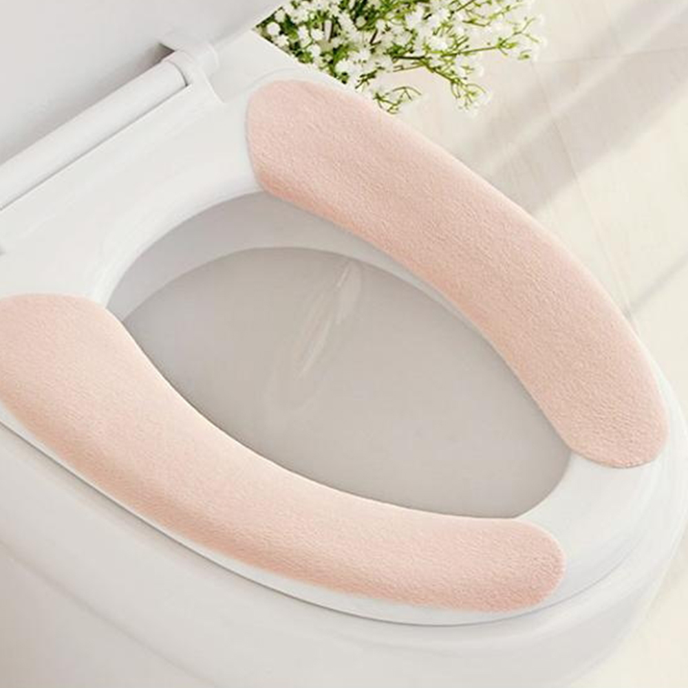 4 paires de coussins de toilette doux et chauds La housse du siège de toilette peut être nettoyée et réutilisée. 